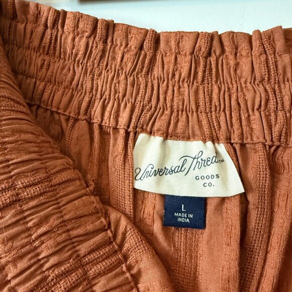 Burnt Orange/Rust Tiered Midi A-Line Skirt Large - Picture 3 of 3